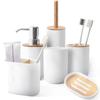 Washing Toothbrush Toothpaste Holder Liquid Soap Dispenser Box Pump Bottle Wash Toilet Brush Set