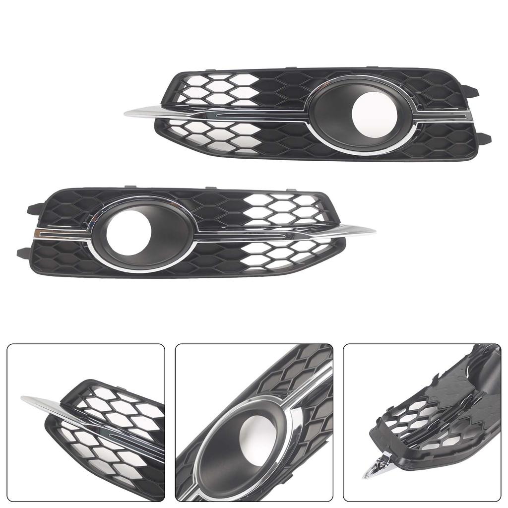 2PCS Car Front Bumper Fog Light Grille For   A6 C7 S-Line 2012-2014