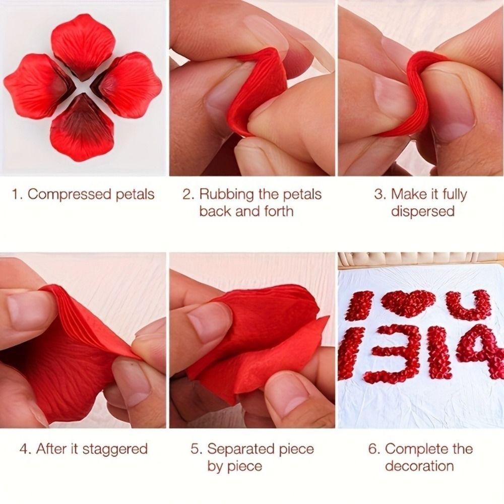 990pcs DIY Simulated Rose Petals Wedding Romantic Artificial Rose Petals Party Supplies Valentine's Day Decoration Wedding