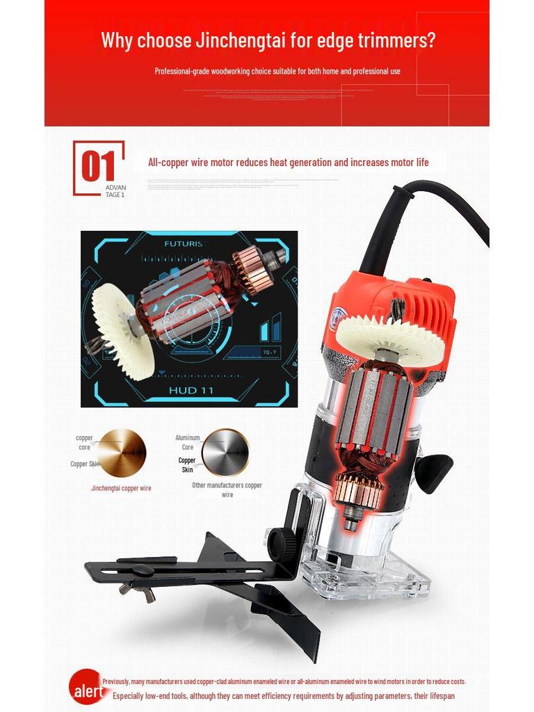 Invertovaná bakelitová frézka: Průmyslový okrajový ořezávač a drážkovací nástroj pro zpracování dřeva