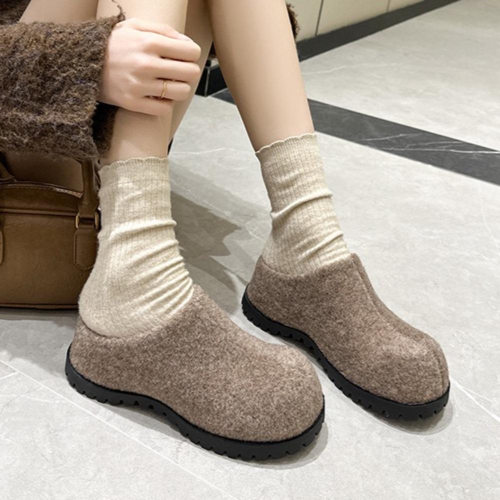 

Тапочки Женские Уличные Флисовые Увеличивающие Рост Тапочки 6см Ретро Круглый Носок Замшевые С Сумкой На Головке Полутапочки Женские Осень Зима 40 хаки