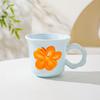 Three Dimensional Handmade Design Sense Flowers High Value Ceramic Mug Coffee Cup Girls Water Cup Creative Birthday Gift