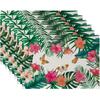 4/6pcs Tropical Plants Hibiscus Flower Table Mats, Spring And Summer Floral Palm Leaves Monstera Butterfly Dining Place Mats for Table Decoration, Haw