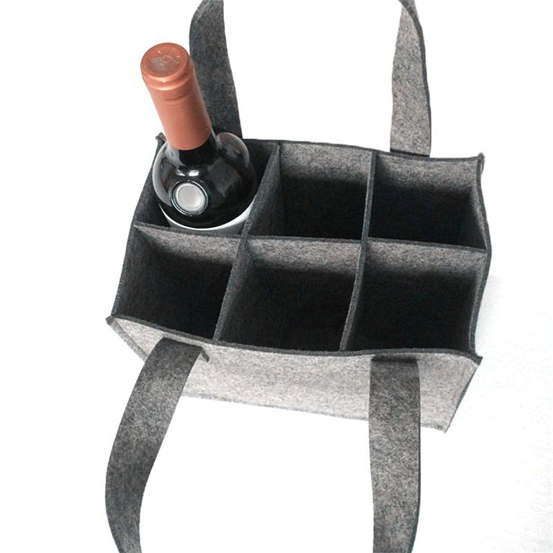 

Сумка для перевозки вина с изоляцией на 6 бутылок-холодильник для переноски для пикника в путешествии серый