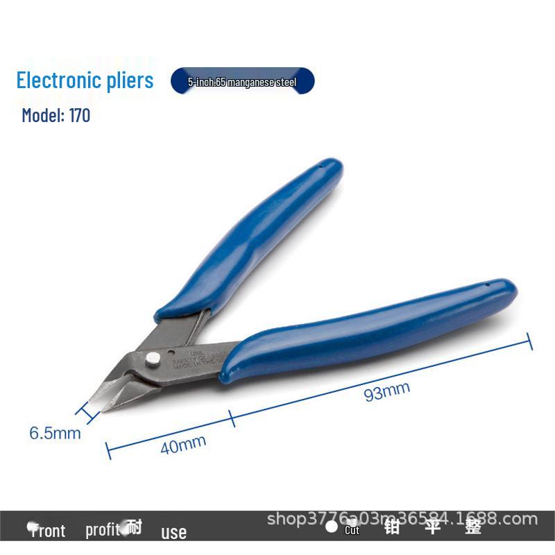 High-Quality Alloy Steel Japanese Mini Angled Cutters for Network Cable - Flat Jaw Shears with Angled Tip