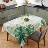 Summer Tropical Green Leaves Rectangle Tablecloth for Table Decor Reusable Wood Board Tablecloth for Kitchen Wedding Party Decor