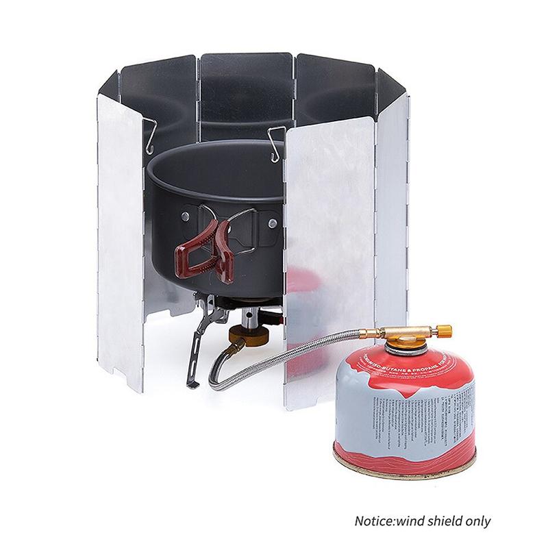 Ultralehký outdoorový 10dílný skládací závětří Kempingové vařiče Závětří Skládací plynové vařiče Větrné clony Vařič