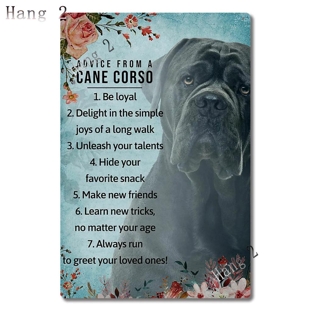 Amantes de Cães Cane Corso Pôster Personalizado do Ano Cão Cane Corso Companhia de Café Decoração de Casa Sinal de Metal para Banheiro Placa de Arte para Casa 8x12 Polegadas