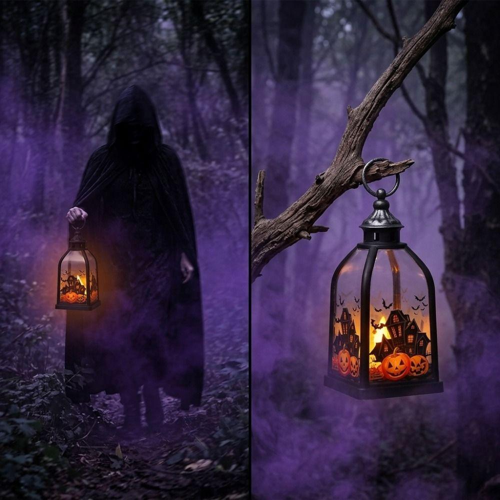 Battery Powered Halloween LED Lamp Creative Halloween Hanging Lantern Desktop Ornament