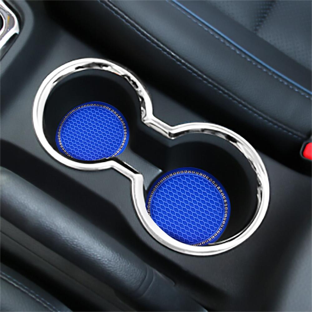 2pcs/set Car Coaster Water Cup Bottle Holder Anti-slip Pad Mat Silica Gel For Interior Decoration Car Styling