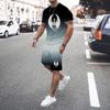 2025 Summer New Fashionable Printed Men's Shorts Set Quick Drying Breathable Sports Set Short Sleeve Set Men's Jogging Set