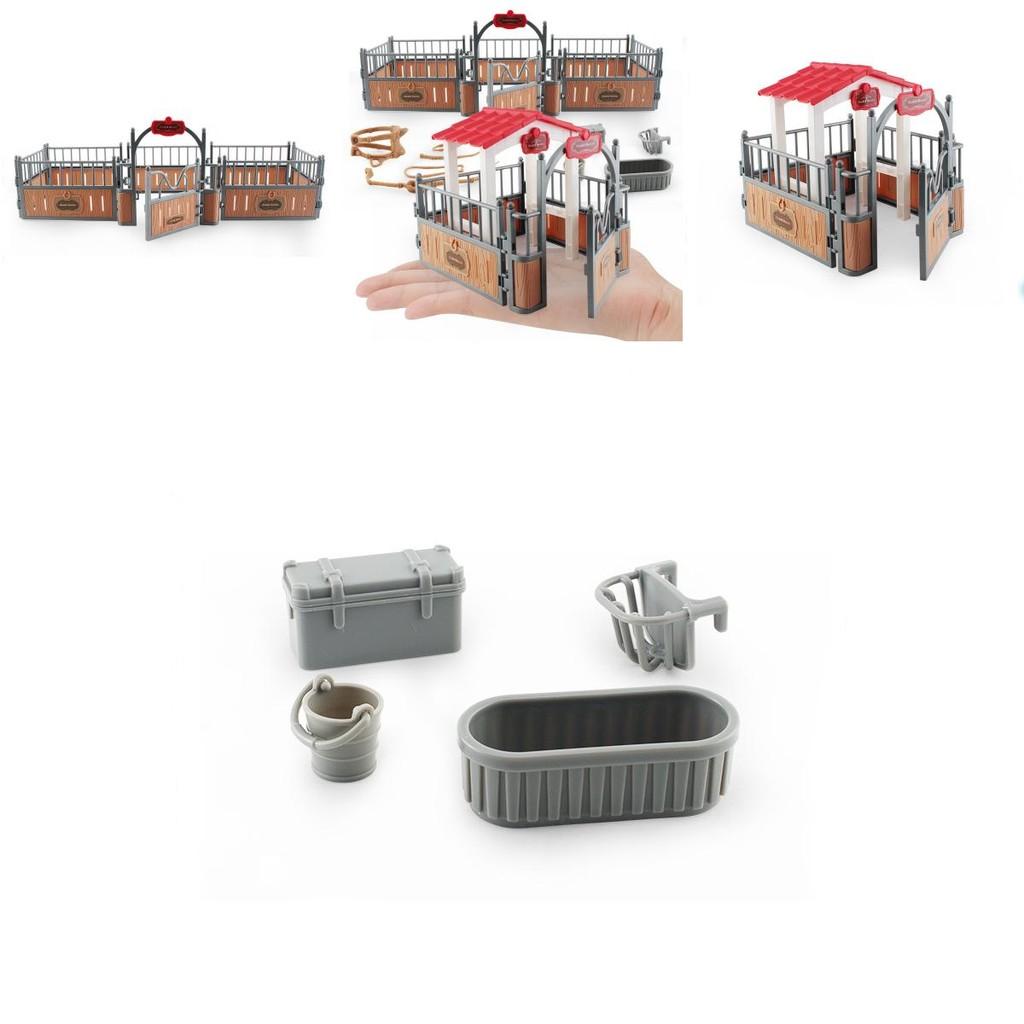 Detailed Static Model Accessories For Farm Scene Including Saddle Barn And Fence Decor