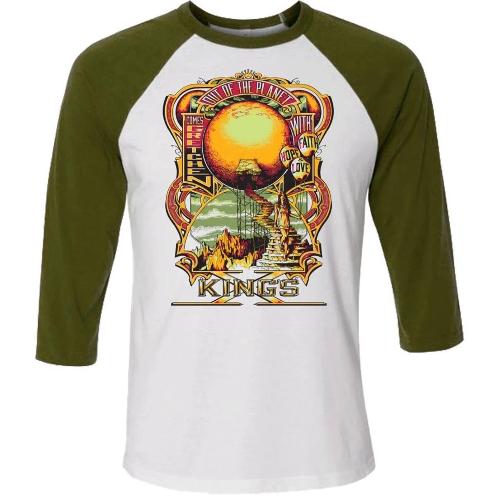 KINGS X cd cvr OUT OF THE SILENT PLANET Official RAGLAN SHIRT LRG new S