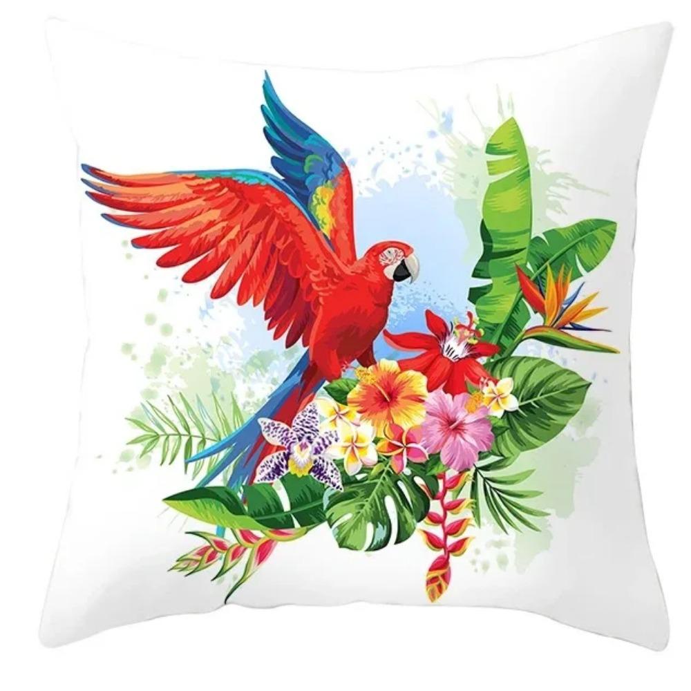 Federa per cuscino per divano, federa per cuscino stampata, Stile Tropicale, Animale, uccello, pappagallo, decorazione d'interni