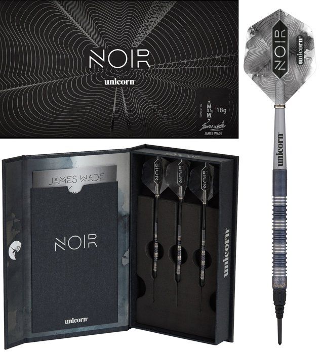 Unicorn Darts Flechettes fléchettes Noir James Wade 90% 18gr 23835