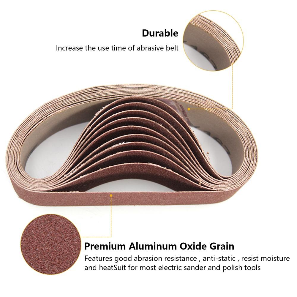 10pcs 330 X 30 Mm / 1.2 X 13 Inch Abrasive Sanding Belts Belt Sander Sandpaper  Metal Grinding
