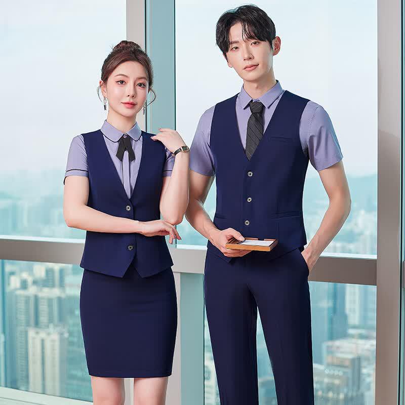 Professional Service Vest & Shirt Uniform Set L