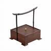 Rustic Wood Storage Box with Rattan Lid | Raised Feet for Elevated Profile,