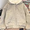 Unisex American Trendy Heavyweight Velvet Hooded Cardigan Jacket