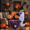 Halloween Inflatable Cart Pumpkin Inflatable Ornaments LED Light Outdoor Garden Decorations