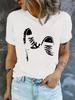 2026 New Summer Personalized Shoes PrintWomen Comfortable Tshirt Casual Top Daily Skin Friendly Round Neck Short Sleeved Shirt