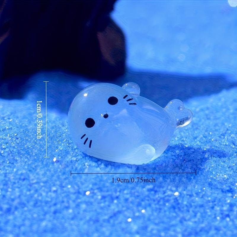 10pcs Luminous Mini Seal Resin Ornament - Simulation Miniature Luminous Seal Luminous Ocean Small Animal DIY Creative Ornament