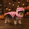 Night Walking Reflective Pet Apparel Glow In The Dark 3D Dinosaur Skeleton Costume, Plush Halloween Cosplay Outfit for Cats Dogs, Luminous Dino