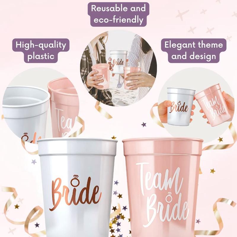 1 Set Junggesellinnenabschied Team Braut Plastik Trinkbecher Brautparty Geschenk Braut zu sein Hen Party Zubehör Hochzeitsdekorationen