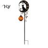 Black Cat And Pumpkin Lawn Decor Halloween Solar Garden Light, Moon Stake Pathway Lights for Home Courtyard Waterproof LED Yard Decoration Outdoor