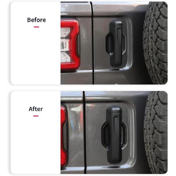 ABS Exterior Door Handle Bowl Trim Compatible with Jeep Wrangler JL JLU Gladiator JT 2018-2023 (5pcs/Set, Carbon Fiber Grain)