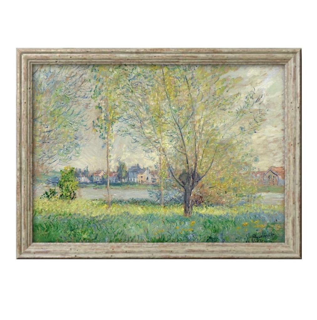 Claude Monet Willow A3 Size Stylish Painting Interior Scandinavian Illustration Matte Paper Matte Art Panel Frame Design Wall Hanging Landscape