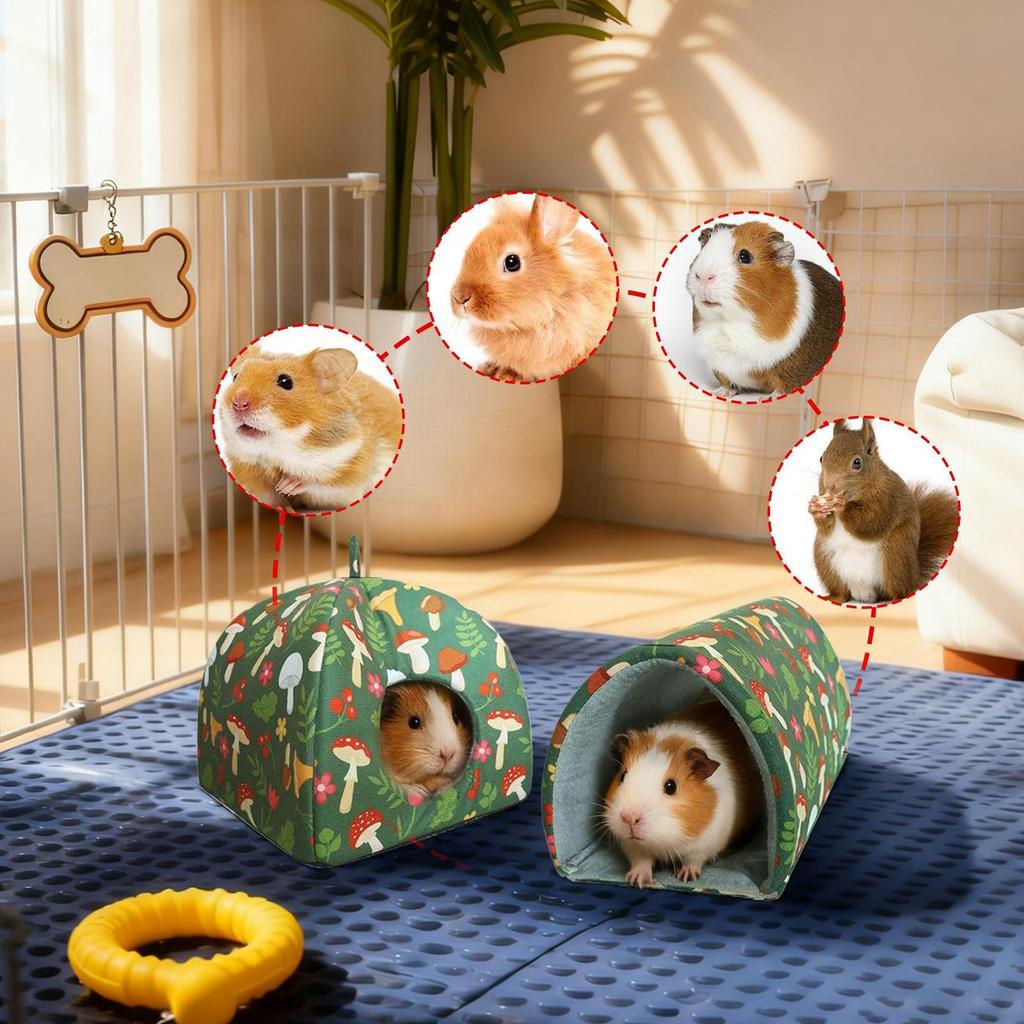 Hamster Bed 2 Pieces Soft Warm Comfortable Cage Supplies Small Animals Habitat House Nest For Bunnies Ferrets Chinchillas