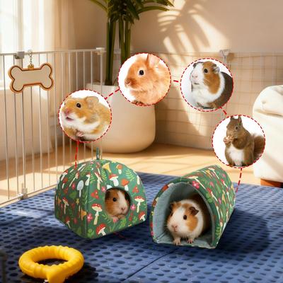 Hamsterbett 2 Stück Weich Warm Bequem Käfigzubehör Kleintier Lebensraum Haus Nest Für Kaninchen Frettchen Chinchillas