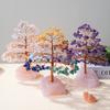 Natural Crystal Wealth Tree Colorful Crushed Stones Life Tree Crystal Stone Base Desktop Decoration Crystal Tree