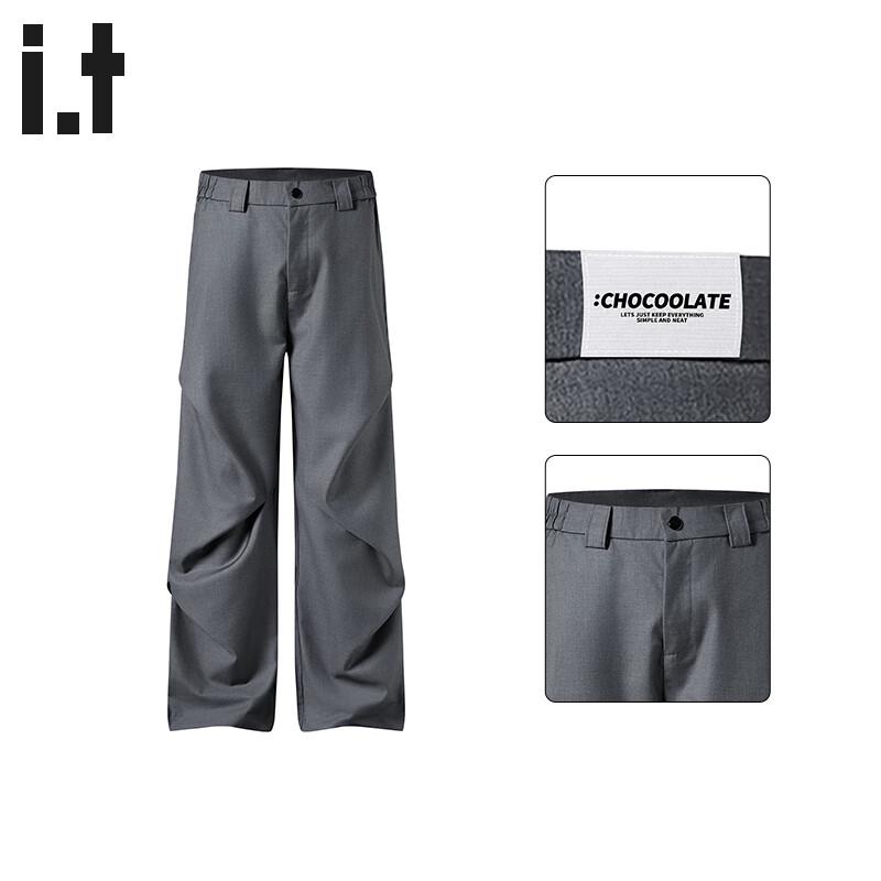 

CHOCOOLATE Men s Loose Fit Pleated Drape Trousers L