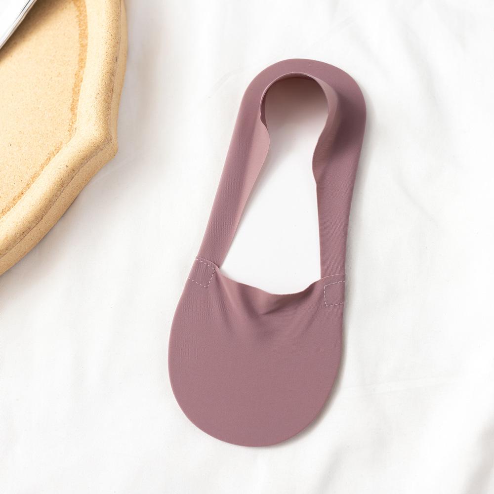 Ice Silk Women's No-Show Socks: Summer Thin, Anti-Slip, Cotton Bottom