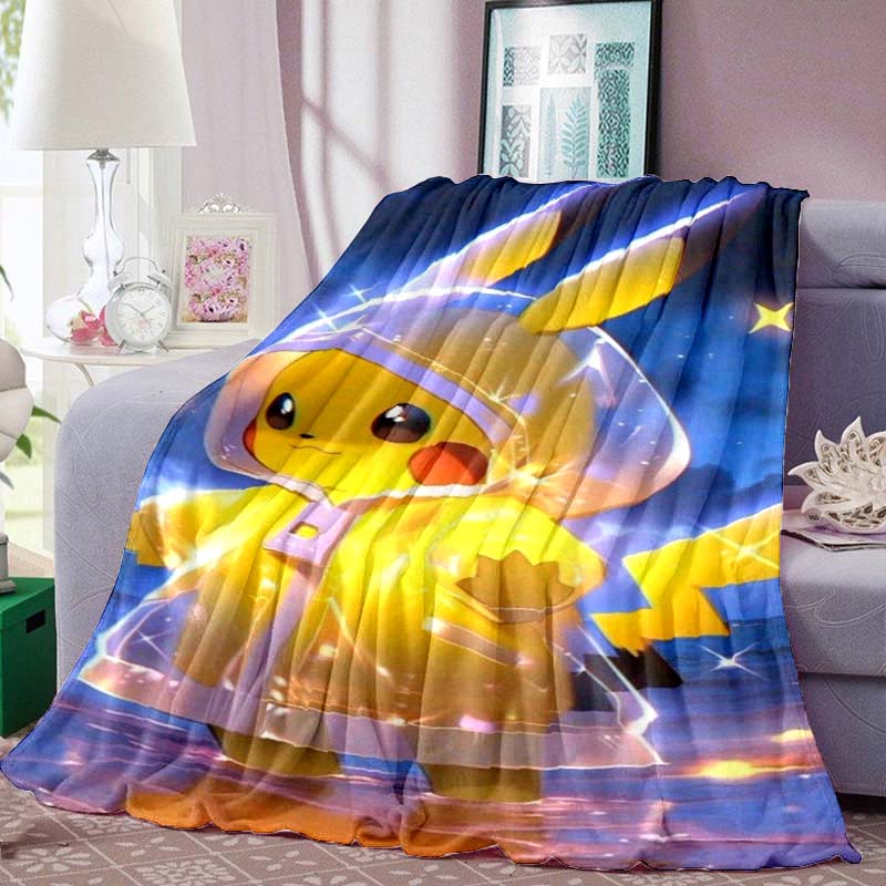 Pokémon Pikachu Series Flannel Blanket—Soft To the Touch, the Perfect Choice for Home Relaxation; an Excellent Gift for Pokémon