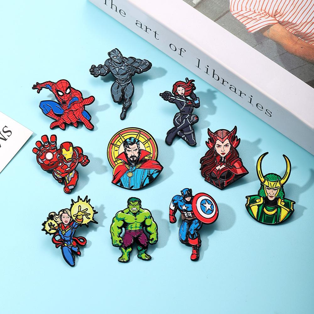 Superhero Anime Cartoon Brooch Pin Avengers Movie Merchandise Backpack Decoration