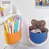 Cute Cartoon Pen Holder Self Adhesive Storage Rack Desk Organizer Kawaii Stationery Mobile Phone Cosmetics Brushes Holder Office