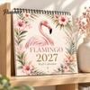 Yearly Appointment Tracking Pad 2027 Flamingo Wall Calendar, Hanging 12 Monthly Planner with Theme Large Writable Blocks for Organizing, Planning,