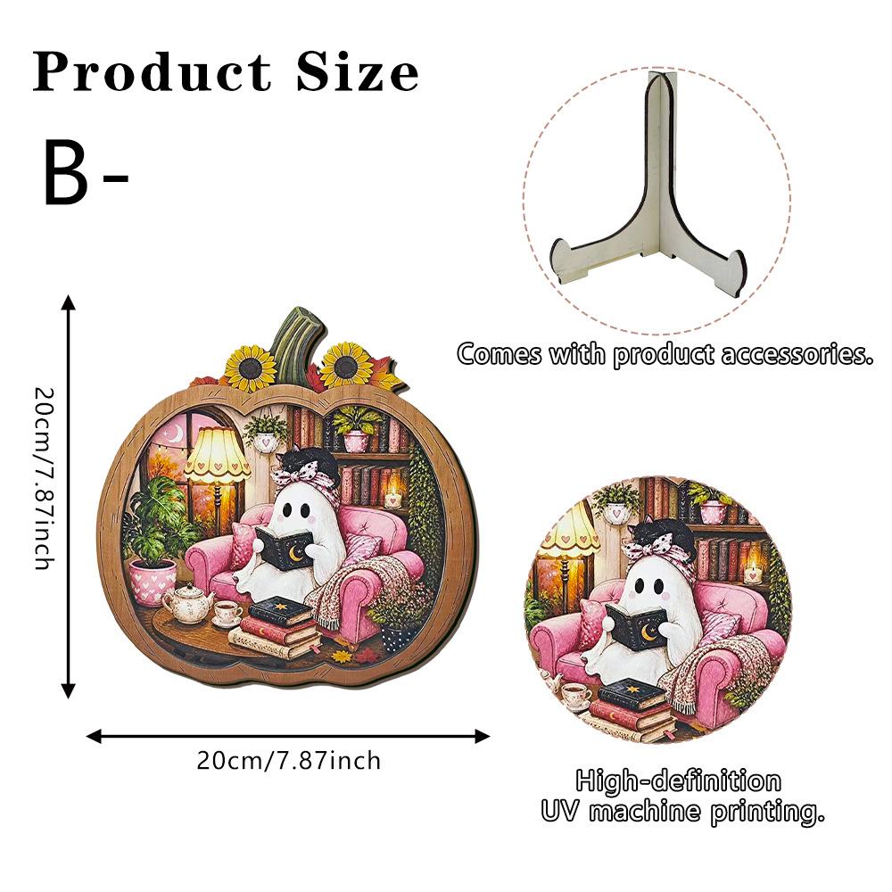 Halloween Pumpkin House-shaped Wooden Decorative Item, Creating A Warm and Cozy Home Scene Atmosphere, A Home Decoration Item, Handicraft Item