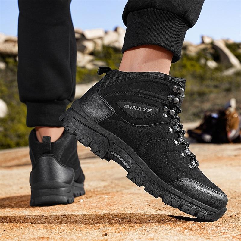 Chaussures de Randonnée Extérieure Homme Lacets Antidérapantes Montantes Chaussures Homme Confortables à Semelles Épaisses Durables Chaussures de Sport Décontractées Homme
