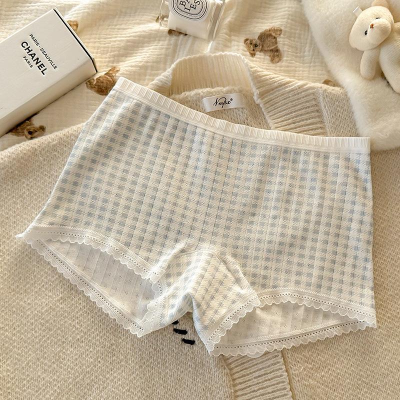 Damunderkläder för vår och höst, ren bomull 10A, antibakteriella och bländskyddande, två-i-ett, platt vinkel, säkerhetsunderkläder