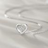 FANCIME Diamond Necklace for 4 Approximately Heart Motif with Silver Perfect for and Gift Women, Platinum, Lab-Grown Diamonds, 0.035 Carat, Pendant,