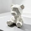 baizihuahu Polygon Bear Statue, Hand-Paint 3D Printed Ornament, Poly Geometric Nordic Style Sculpture, for Living Room Desk Home Decor