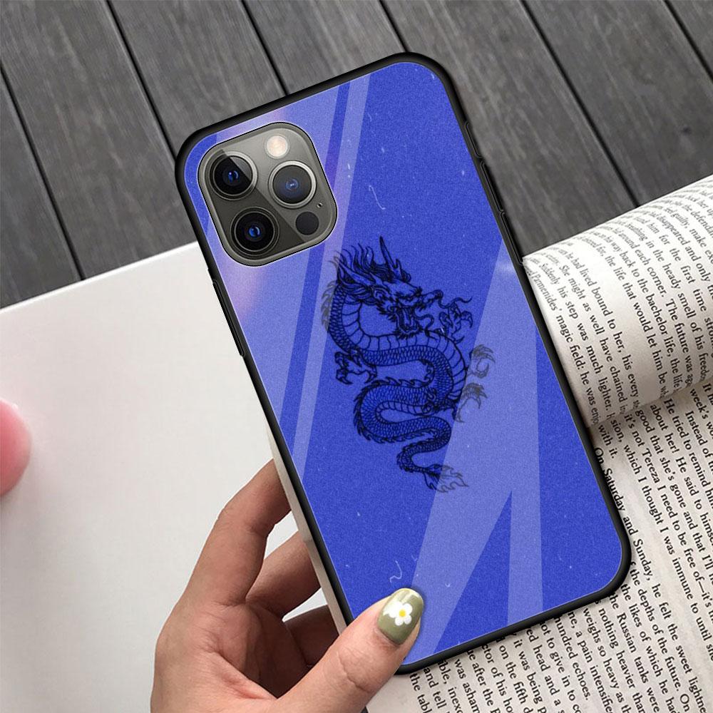 

Стеклянный чехол с рисунком дракона-бога для iPhone 13 12 Mini 11 Pro XR XS Max 7 8 Plus SE 2020 X 6 6S, ударопрочный закаленный чехол для телефона iPhone 6S Plus