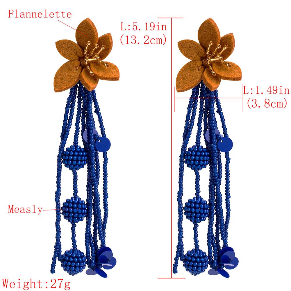 Damen Schick Blume Geflochten Quaste Ohrring Böhmischer Stil Ohrhänger