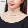 Warm Knitted Fake Collar Detachable Neck Warmer Fashion Scarf  for Men Women