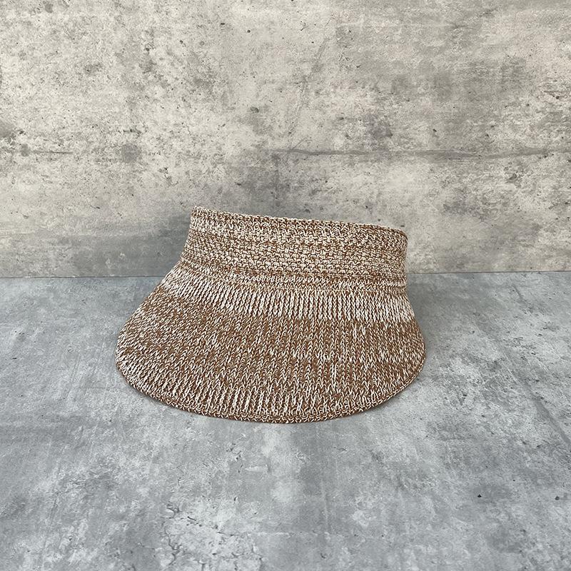 

25 Summer Knitted Wide-Brimmed Empty Top Hat Children S Foldable Casual Versatile Outdoor Outing Visor M（56-58cm）