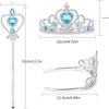 Non-Toxic 6Pcs Rhinestone Tiara Crown And Magic Wand With Glitter Crystal Head Hoop Jewelry Hair Accessories For Children Teens Birthday Gift